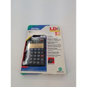 Royal LD6 EZ VUE Calculator 8‎ Digit Solar and Battery Power w/ Manual
